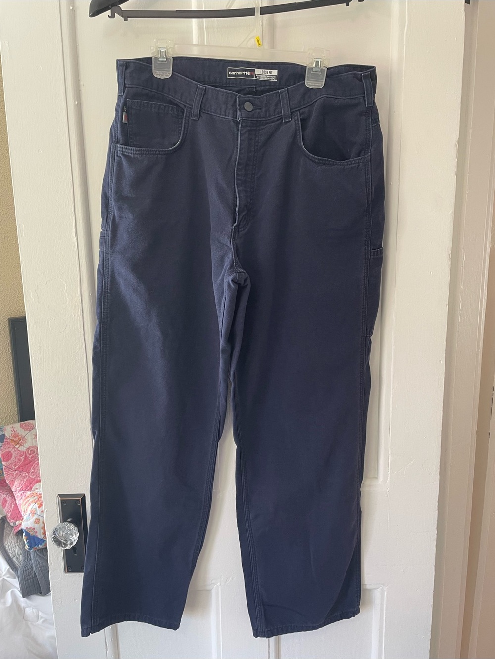 Carhartt FR Pants Men's 36x32 Loose Fit Navy Flame Resistant Canvas FRB159